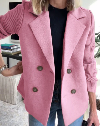 Katrin Patchwork Blazer with Knitted Sleeves