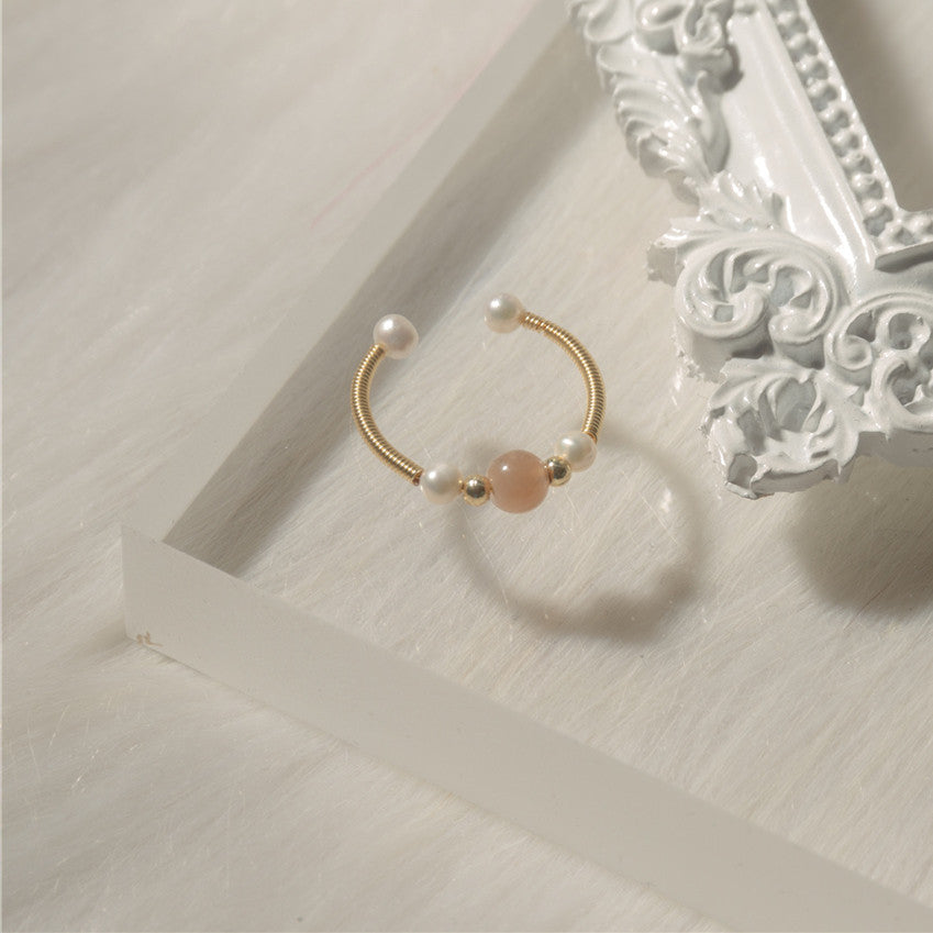 Natural Aquamarine DIY Design Women's Ring Ornament