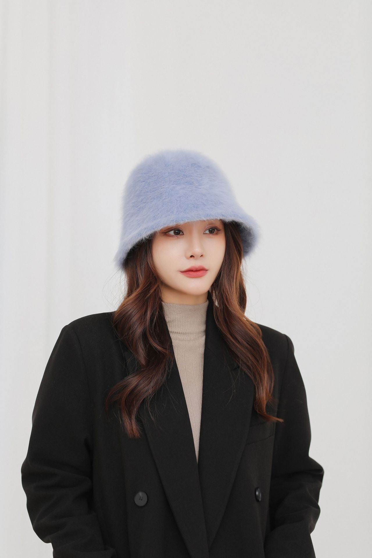 Fashionable Warm Rabbit Hair Bucket Hat