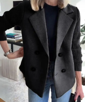 Katrin Patchwork Blazer with Knitted Sleeves