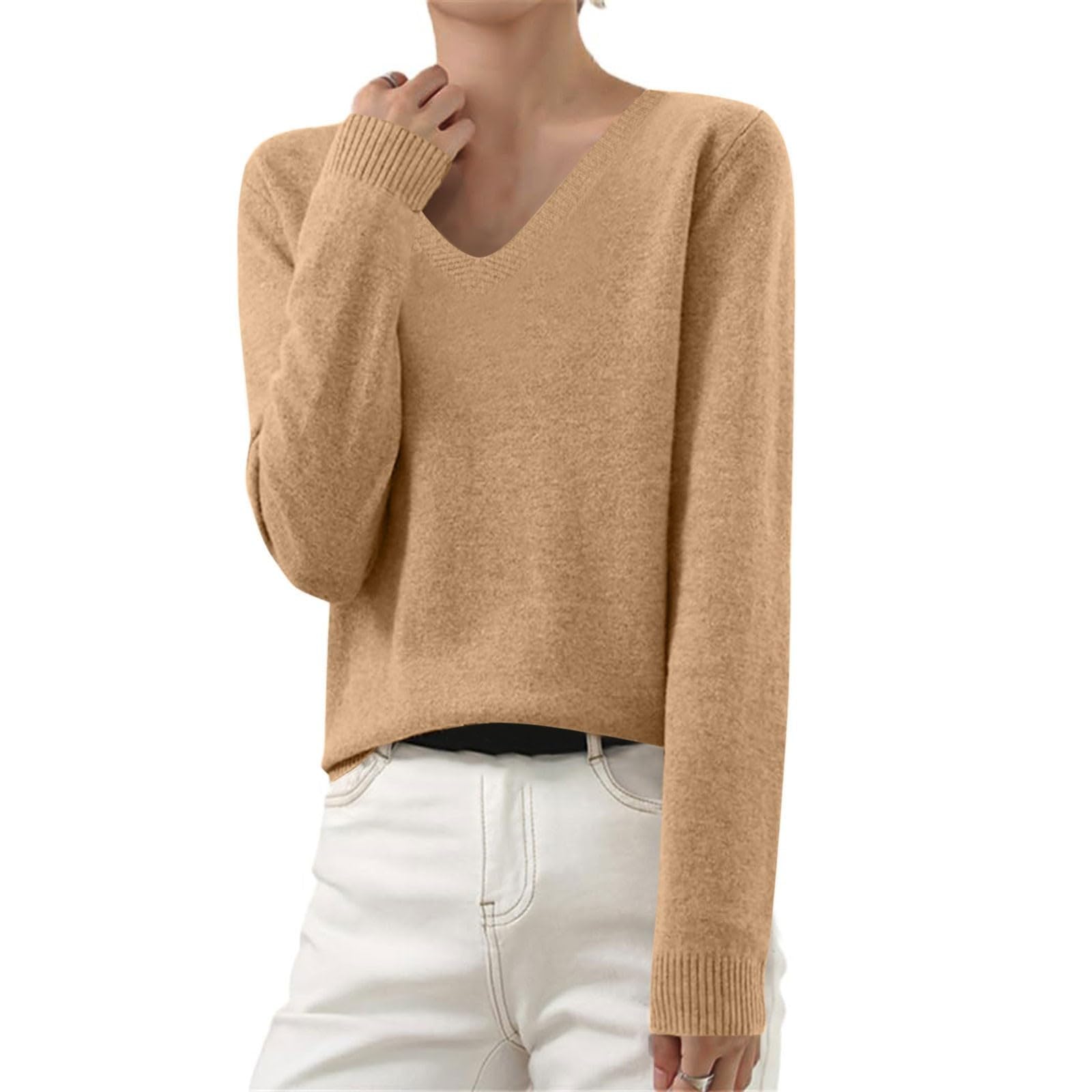 Cashmere Sweaters for Women Womens Fashion Clothes Long Sleeve