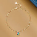 Korean Style Sterling Silver Emerald Bracelet